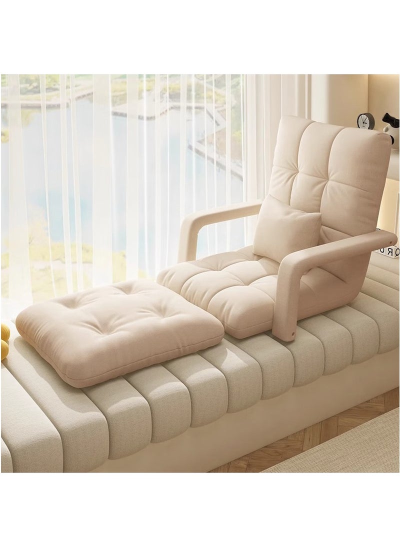 VUCATIN Folding Floor Chair Lounge Sofa Folding Single-Back Sofa Cushion Multi Angle Adjustment Padded Sleeper Bed For Balcony Bedroom With Pillow Armrests Single Sofa - Image 2